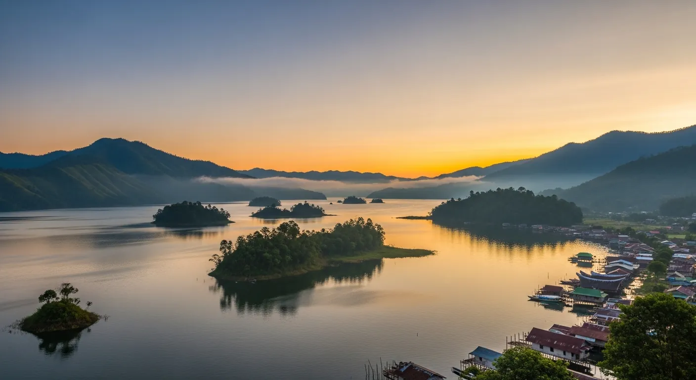 Lake Sentani at sunrise, Papua